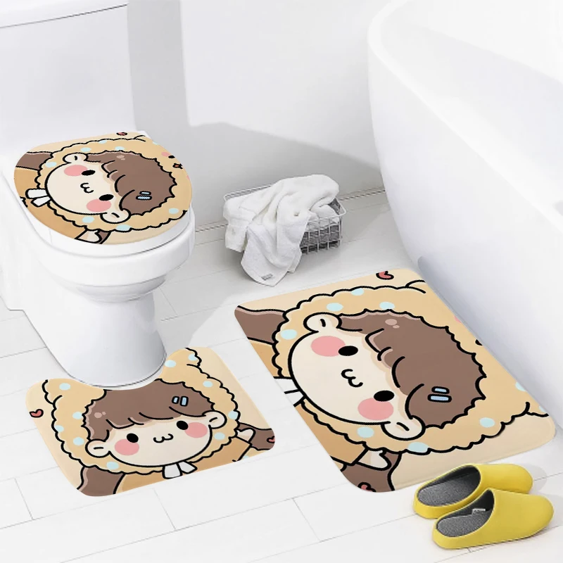 home bathroom floor mats Anime animal style Bath Foot mat modern bathroom accessories rug Toilet mat Bathtub anti-slip carpet