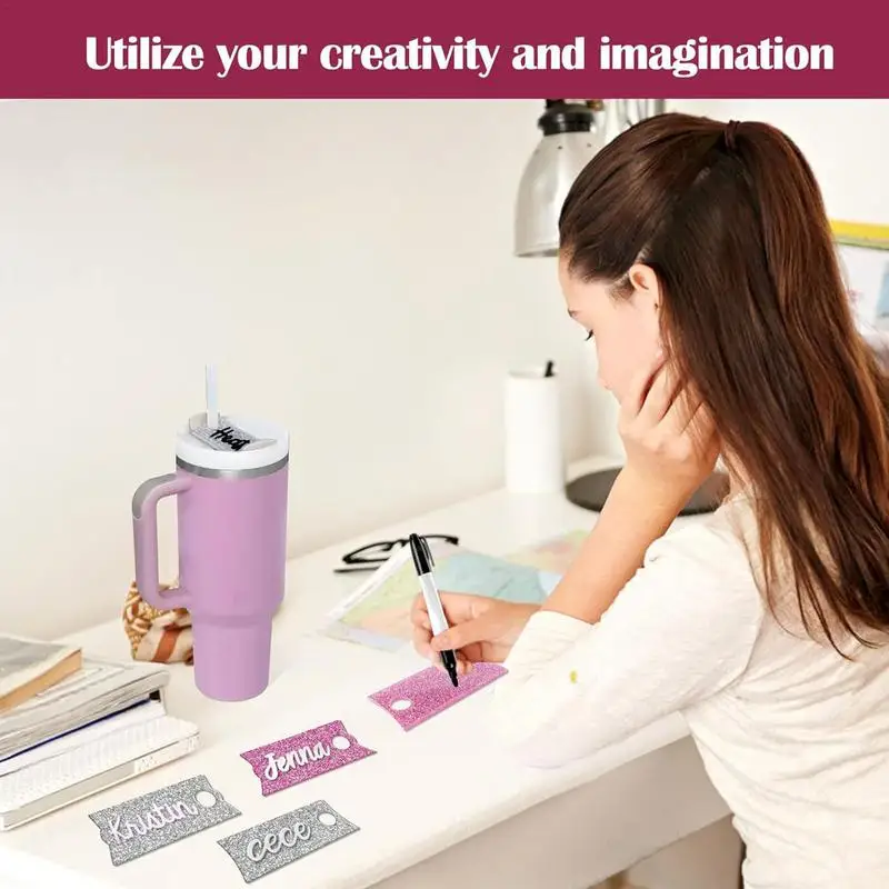 

Custom Name Tag Shiny Unique Beautiful Custom Plate Multi-Functional Sturdy Name Plate Tumbler Name Plate For Parents Ice Cup