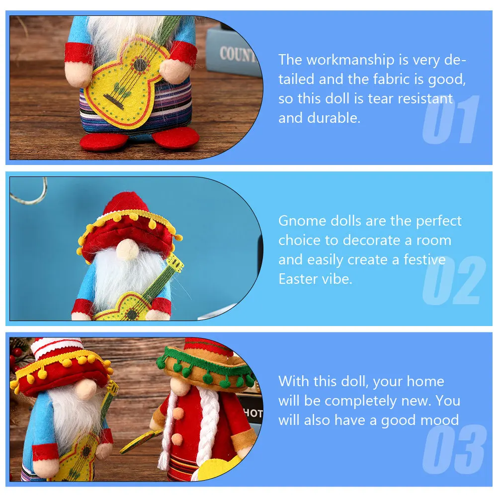 Carnival Party Gnome Decoration Cloth Faceless Dwarf Figure for Hotels Bars Offices Living Rooms Bedrooms Desktop Shelf Tabletop
