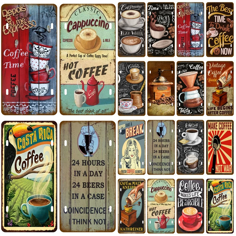 Home Decor Metal Sign Man Cave Vodka Beer License Plate Car Number Coffee Wine Tin Sign Bar Pub Cafe Garage Painting Plaques Art