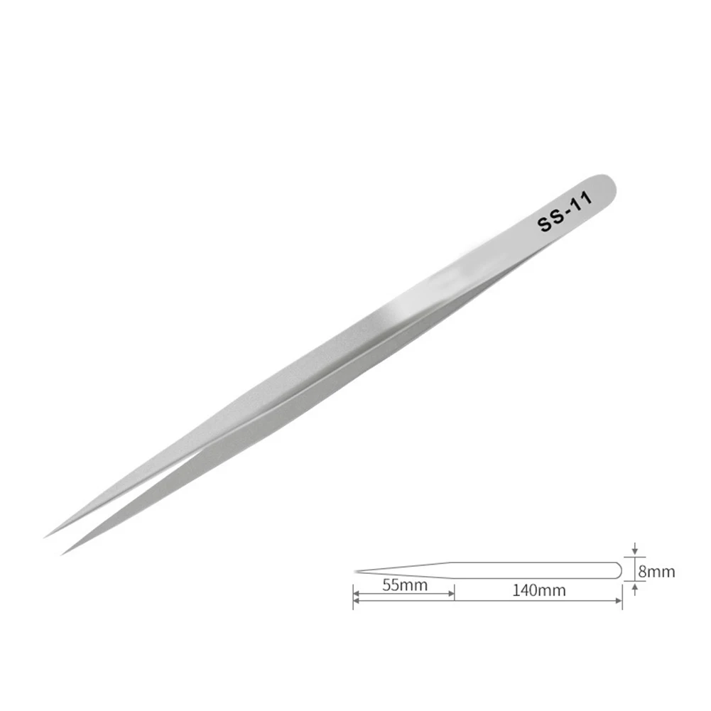 

Specifications Stainless Steel Tweezers Circuit Board Repair Stainless Steel Fine Polished Anti Static Elbow Fine Tip Sliver