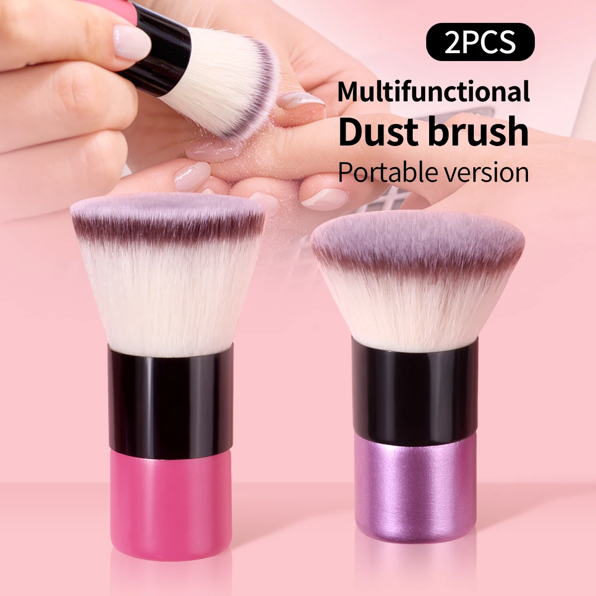 Portable Multifunctional Dust Brush Soft Nail Art Powder Remover Brush Makeup Brush for Foundation Powder Professional Cosmetic