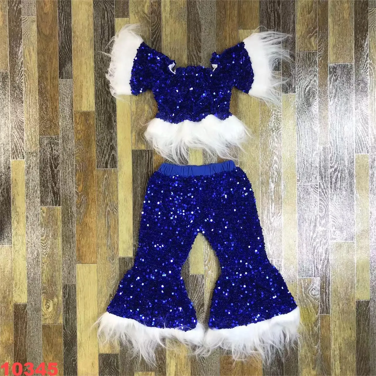 Stage sparkly Performance Costumes Winter clothes set for girls 2 pieces tops and trousers outdoor childrens clothes image 4