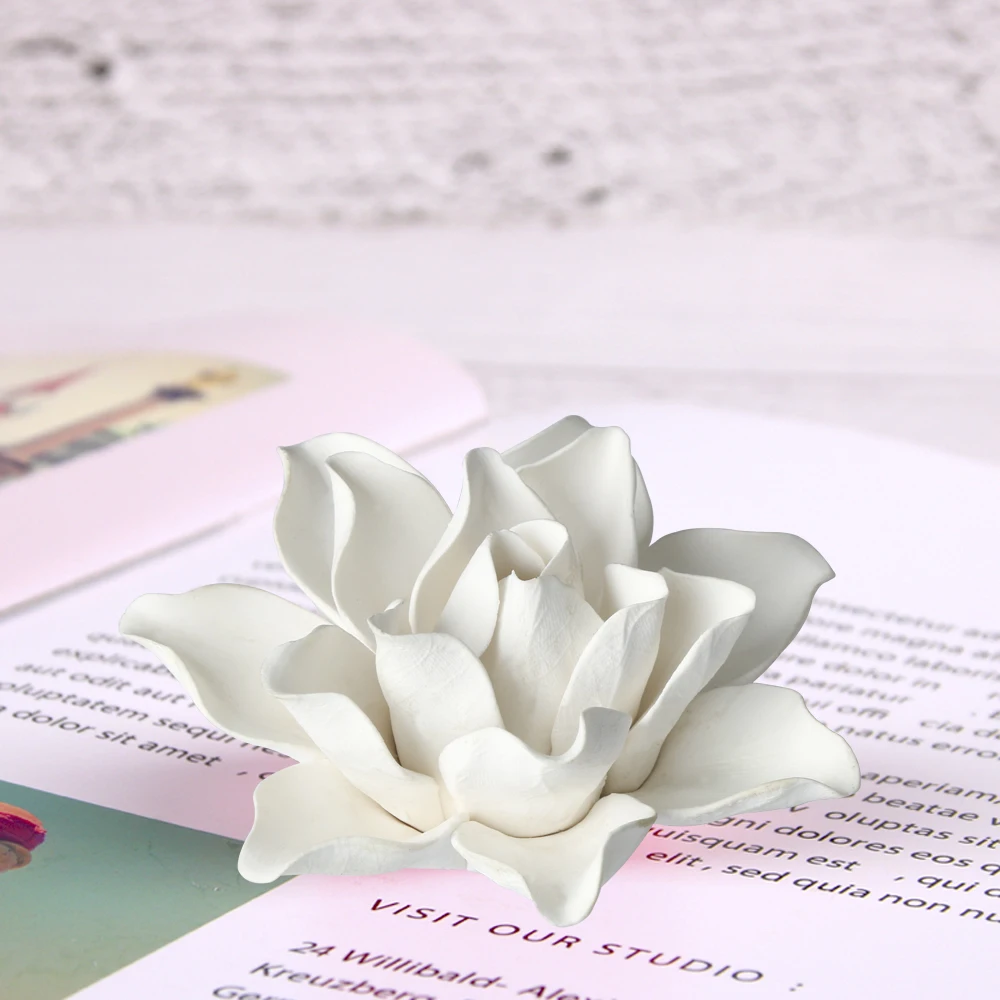 Camellia 3D Molds Lotus Rose Flowers Soap Mold Jasmine Silicone Candle Aroma Mould Handmade Soap Making Moulds HC0030 Silica Gel