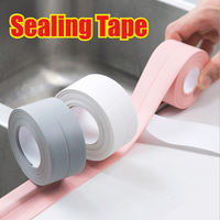 White Bathroom Adhesive Tape Kitchen Caulk Self-adhesive Silicone  Sealing Tape Self Adhesive Waterproof Wall Sticker Mold Proof