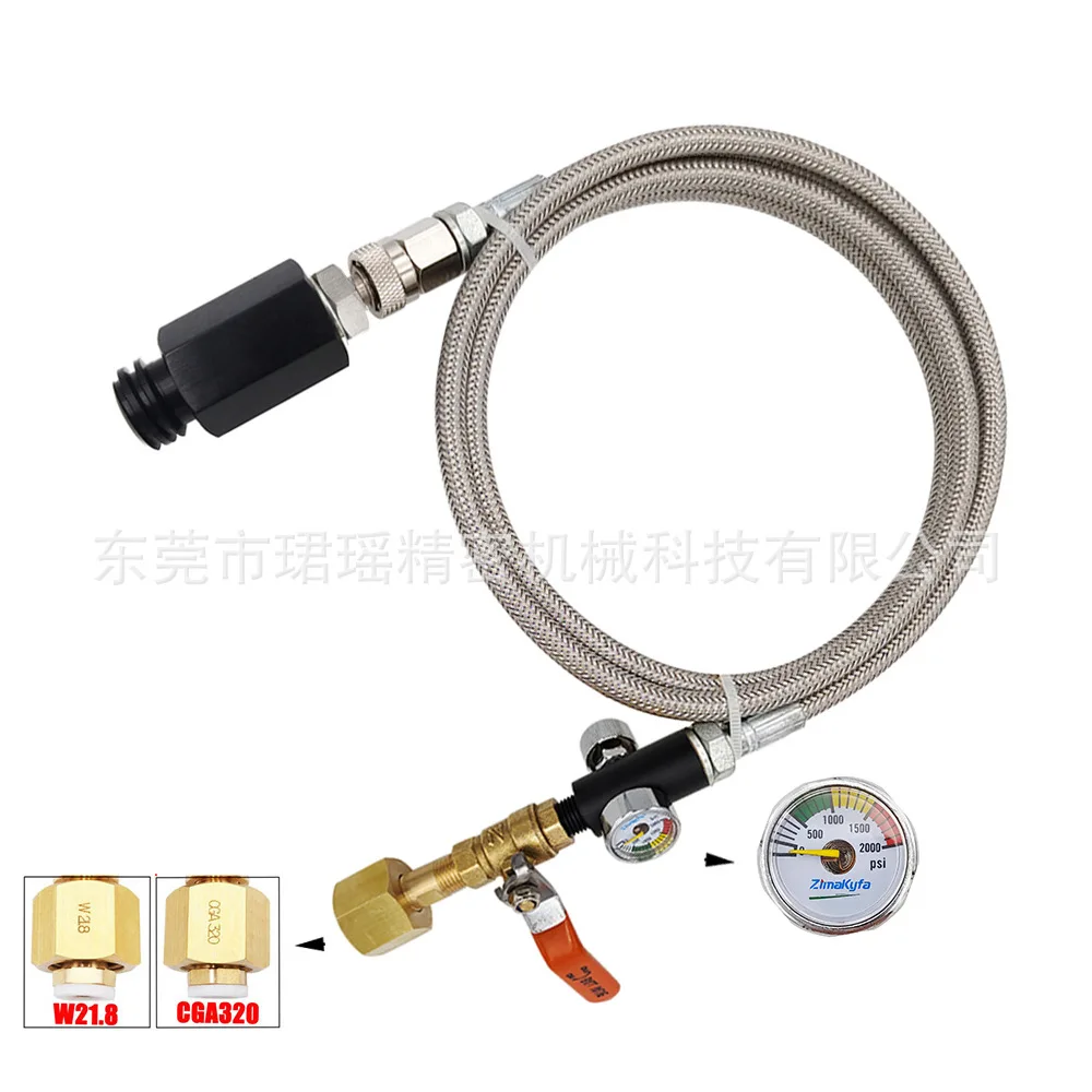 

Sodastream soda machine sparkling water machine connected to CO2 cylinder steel woven trachea