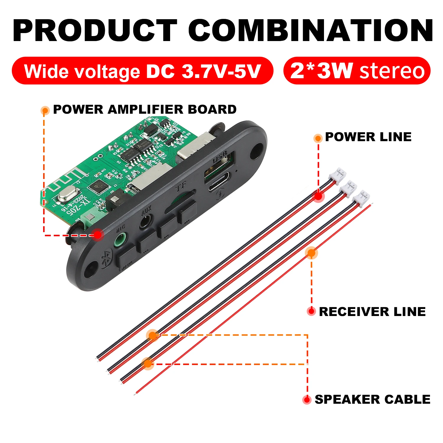 DC 12V Bluetooth 5.0 scheda di decodifica MP3 40W amplificatore Audio lettore MP3 fai da te modulo Radio FM per auto TF 3.5mm Mic chiamata di