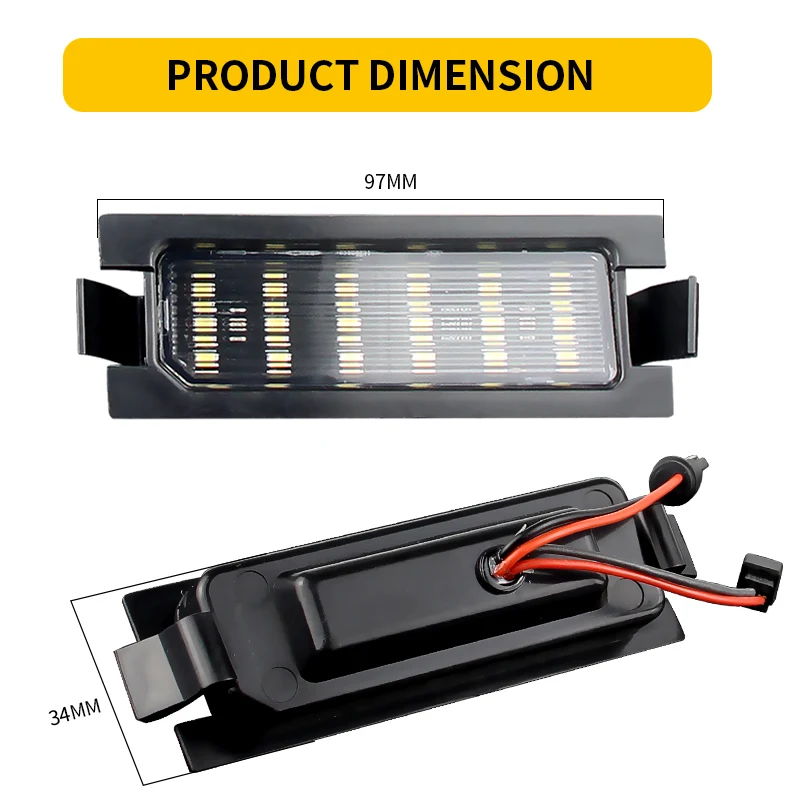 Error Free 18SMD LED License Plate Lamp Compatible with Hyundai i30 Accent Elantra GT Hatchback 2011-2017 Kia Pro Ceed Ceed MK2 view 2