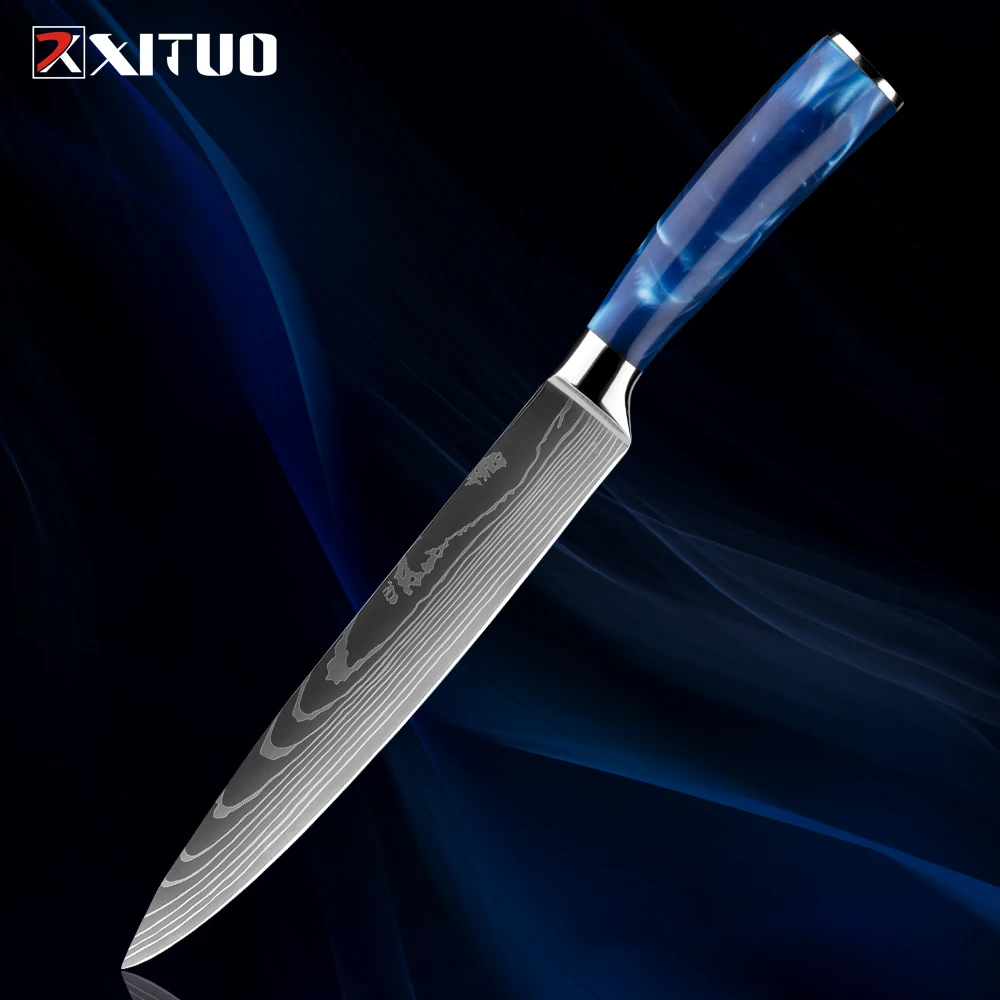 8 Inch Slicing Knife High Carbon Steel Kitchen Knife Razor-Sharp Knife Carving Brisket Kitchen Knife with Ergonomic Handle