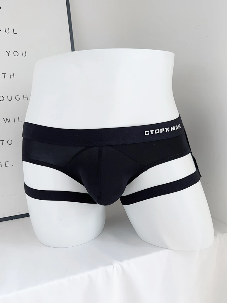 

Men's briefs low-rise thin ice silk summer suspenders solid color boys' formal dress gentlemen comfortable cool free shipping