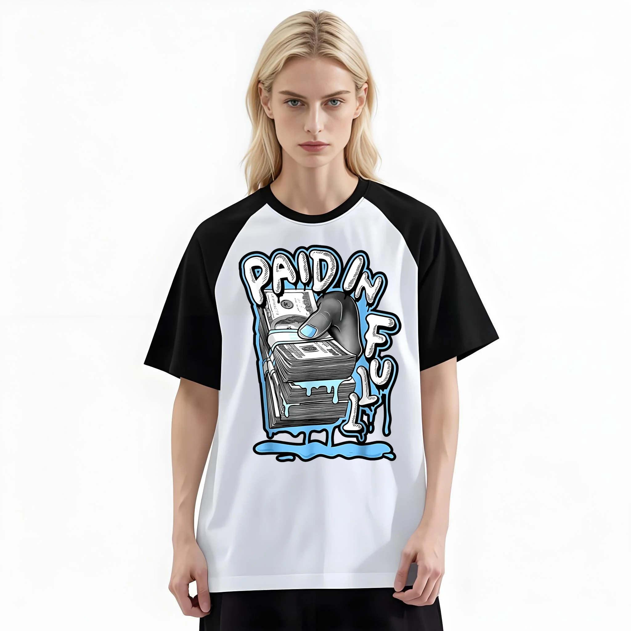 Street Fashion Graffiti - Camiseta Feminina de Manga Raglan, Estampa