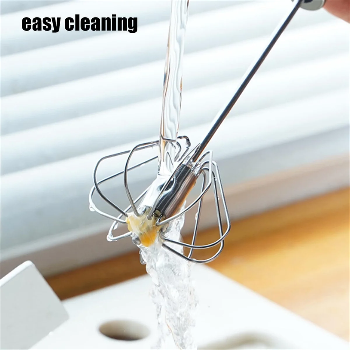 2PCS Semi-Automatic Egg Beater Egg Whisk Manual Hand Mixer Self Turning Cream Utensils Whisk Manual Mixer Kitchen Gadget