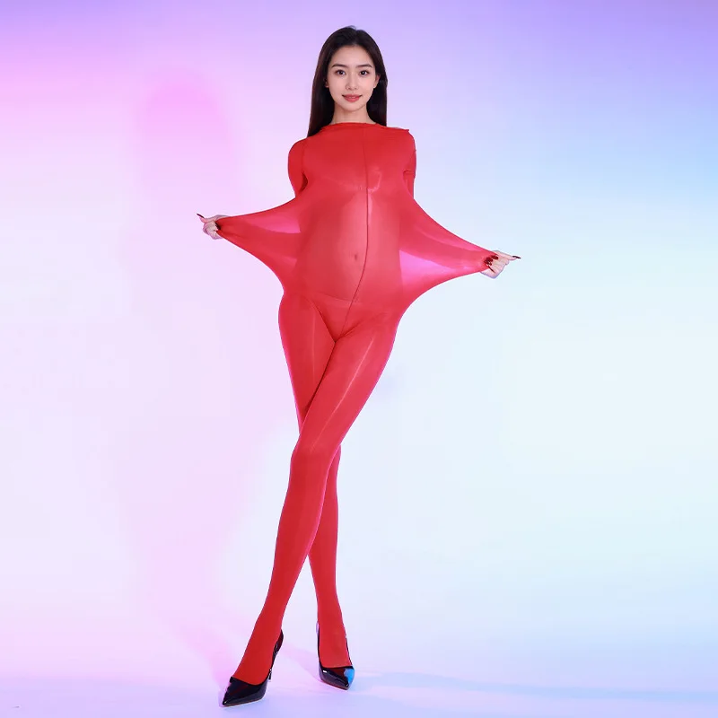 

Men Women Oil Shiny Tight Full Body Stockings Super Plus Size Bodysuit Elastic Sexy Lingerie Leotard Temptatio One-piece Tights
