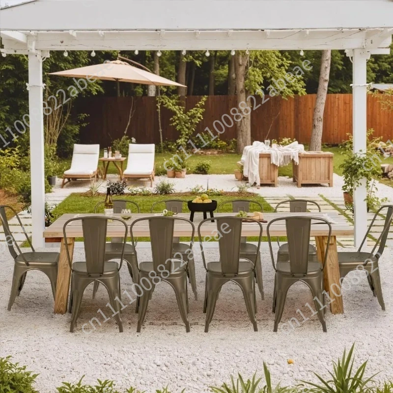 For Metal Dining Chair Indoor Outdoor Use Stackable Classic Chair Chic Dining Bistro Cafe Side Metal Chairs