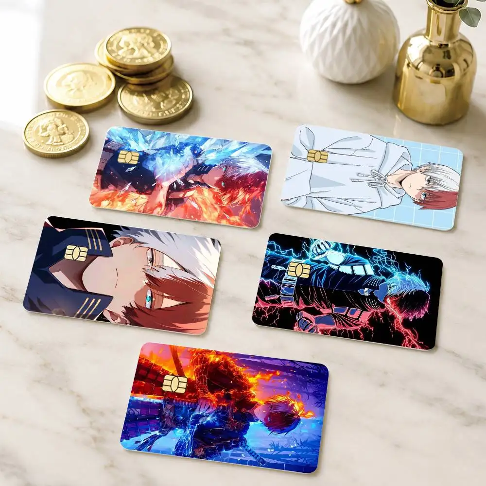 Anime My Hero Academia Shoto Todoroki Credit Card HD Stickers Game Card Decal Small Chip Waterproof Sticker Gift