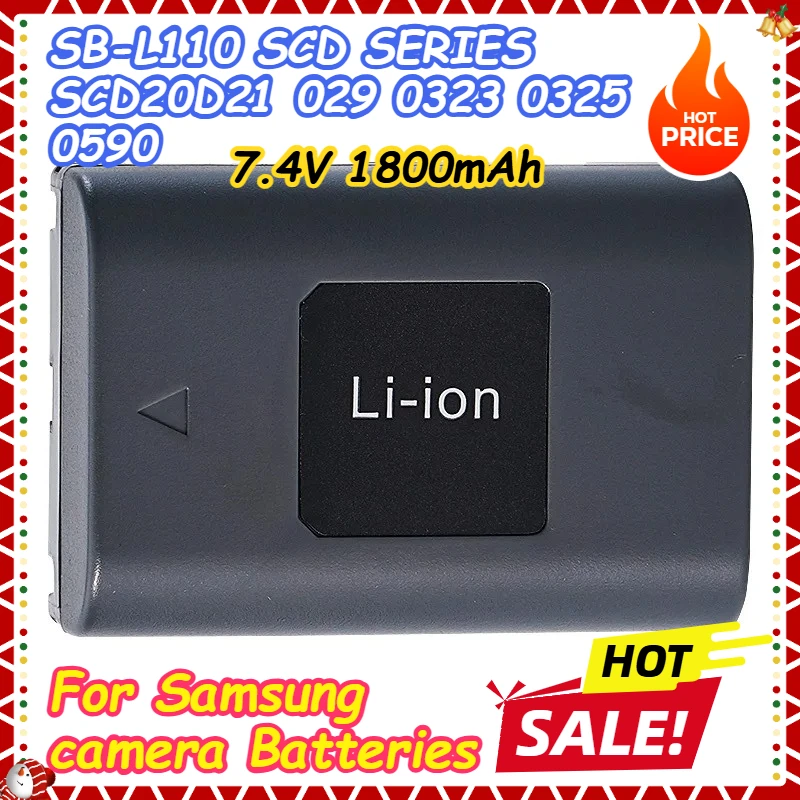 

7.4V 1800mAh for Samsung SB-L110 SCD SERIES - SCD20 D21 D29 D323 D325 D590 Camera Batteries