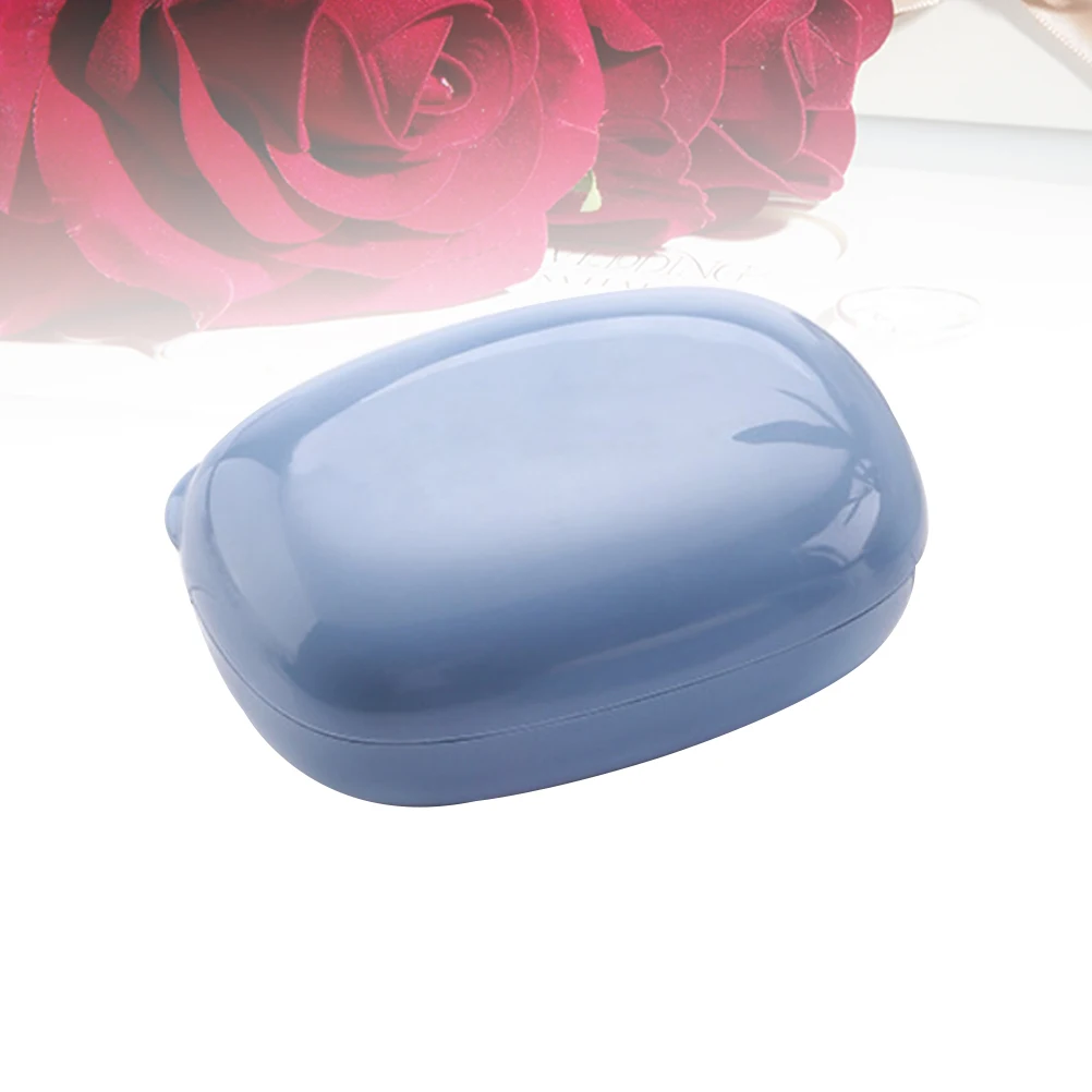 

Waterproof Soap Box Blue Leachate Holder Manual Easy to Clean Travel Dish Tray Square
