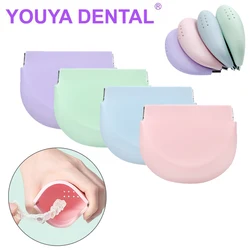 1Pcs Silicone Retainer Case Upgraded Cute Aligner Case Slim Soft Denture Case Travel Braces Container Holder Mouth Guard Case