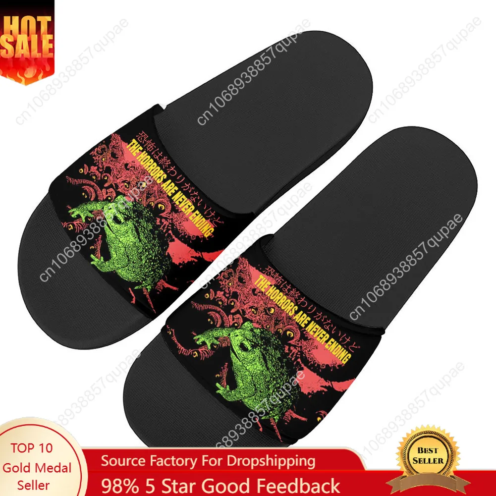 

The Horrors Are Never Ending Yet I Remain Silly Japanese Style Frog Slippers Home Water Shoes Mens Womens Sandals Summer Slipper