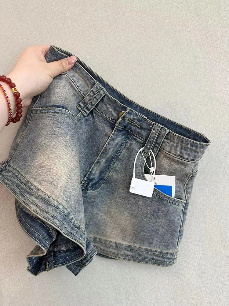 

New Design Streetwear Blue Jeans Pants Hiphop Casual Cotton Hot Pants Simple Zipper High Street Denim Shorts Basic Preppy Style