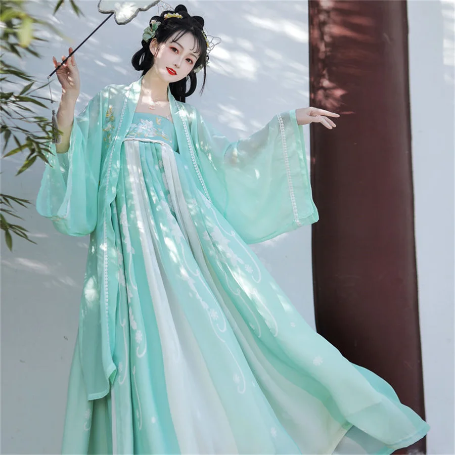 Ancient Hanfu Gradient Elk pattern Fairy Skirt China Traditional Women's Clothing Princess Dress Stage Performance Show Cosplay