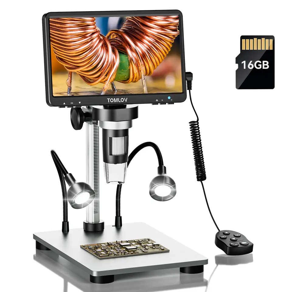 7-Inch LCD Digital Microscope, 1200X Magnification with 12MP Camera for Coins