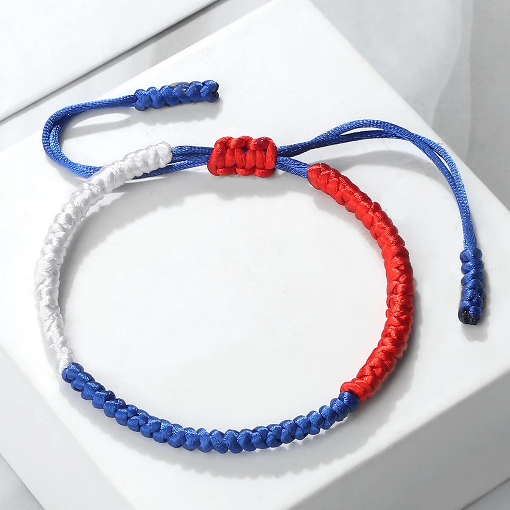 National Flag Bracelet Handmade Russia Germany Ukraine Charm Woven Waterproof Thread Rope Bracelet for Women Men Fashion Jewelry