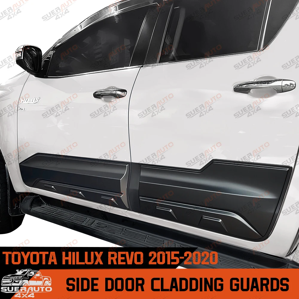 

Door Side Moulding Matte Black Body Cladding For Toyota Hilux Revo 2015-2020 Double Cab Protector Cover Exterior Car Accessories