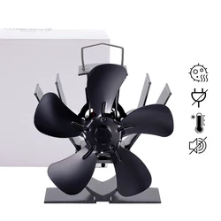 Ventilatore per stufa alimentato a calore a 5 pale Mini ventilatore per camino bruciatore a legna Eco-Fan riscaldatore per ventola per camino silenzioso distribuzione efficiente del calore