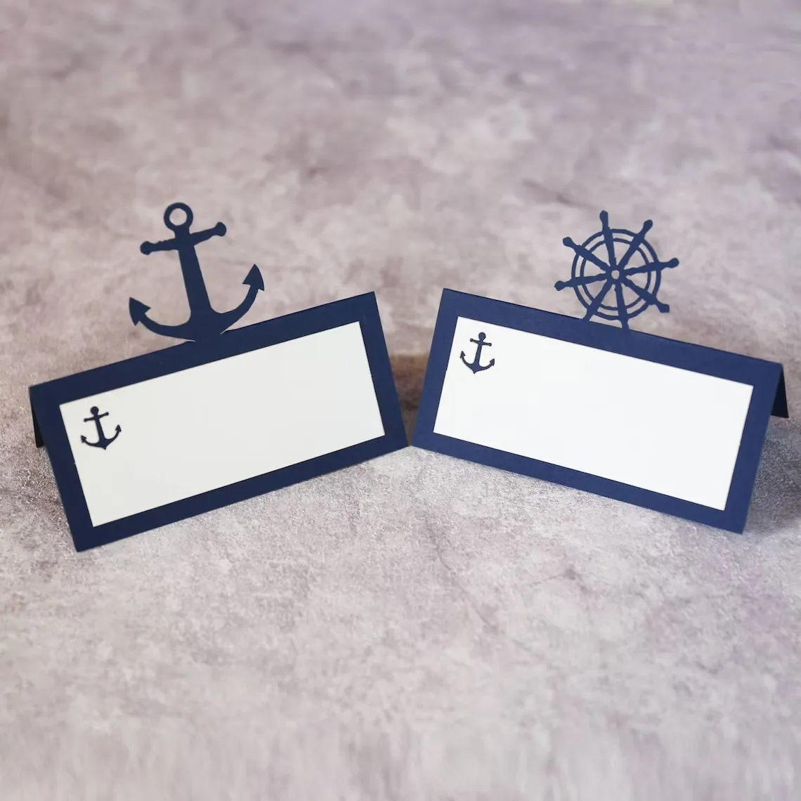 

Nautical Place cards/anchor helm food tent cards/beach wedding table cards/boy baby shower card/blue table tent/beach wedding de