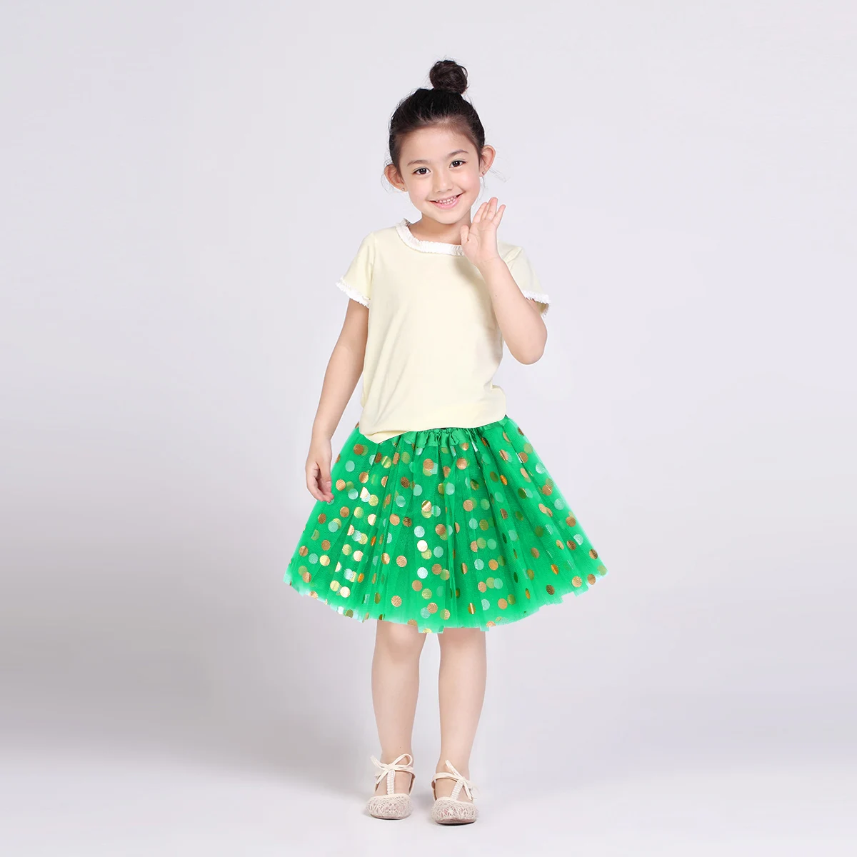 

Layered Green Tutu Skirt Girls Dotted Sequin Ballet Party Holiday Banquet Tulle Skirt for Dancing Skirts for Girls