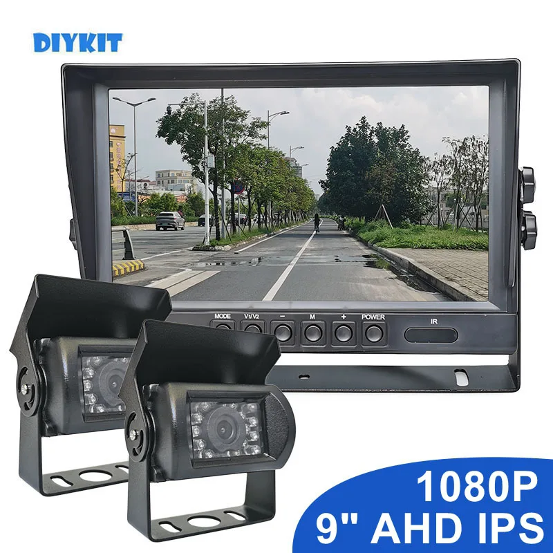 

DIYKIT 1080P 9-дюймовый AHD IPS автомобильный монитор заднего вида IP68 Водонепроницаемая камера заднего вида Starlight AHD для автомобиля, автобуса, самолета, грузовика