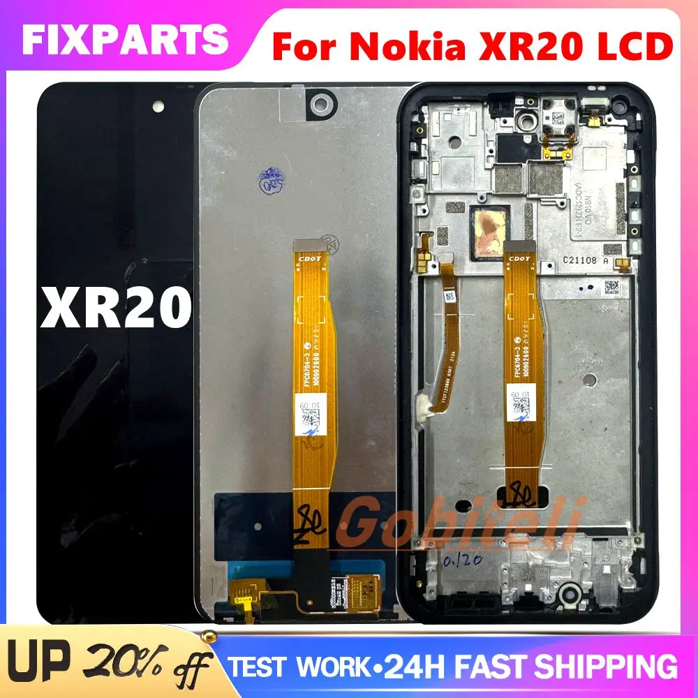 Tested LCD For Nokia XR20 LCD Display Touch Screen Digitizer Assembly For Nokia XR 20 Lcd With Frame Screen Replacement Part