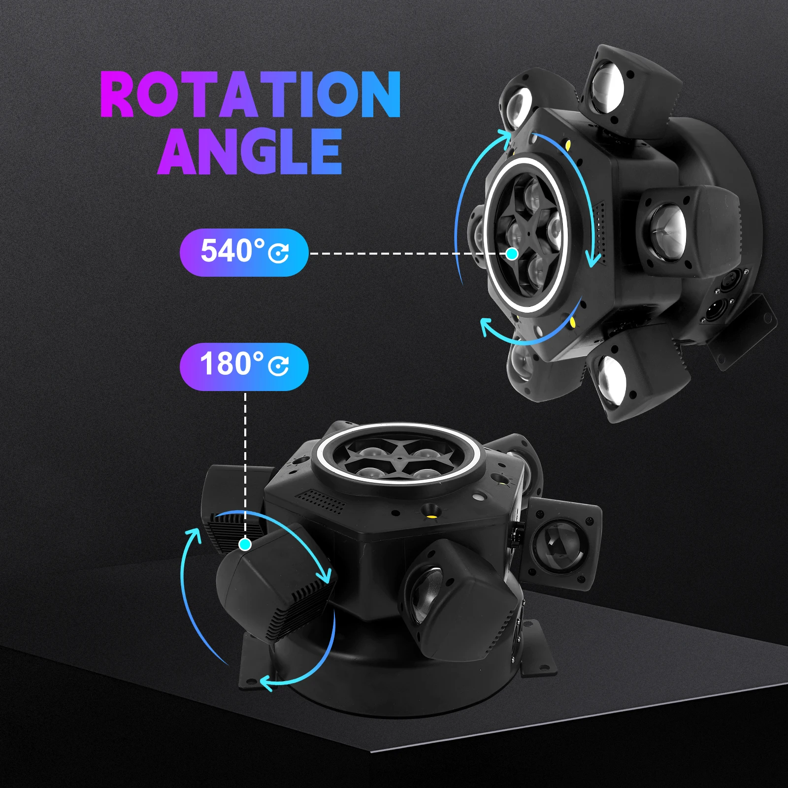 Luz de Palco DMX 10X15W RGBW com 6 Cabeças Móveis, Luz de Feixe RGBW 4IN1, Luz de Feixe RGB Rotativa para Discoteca, Festa e Bar