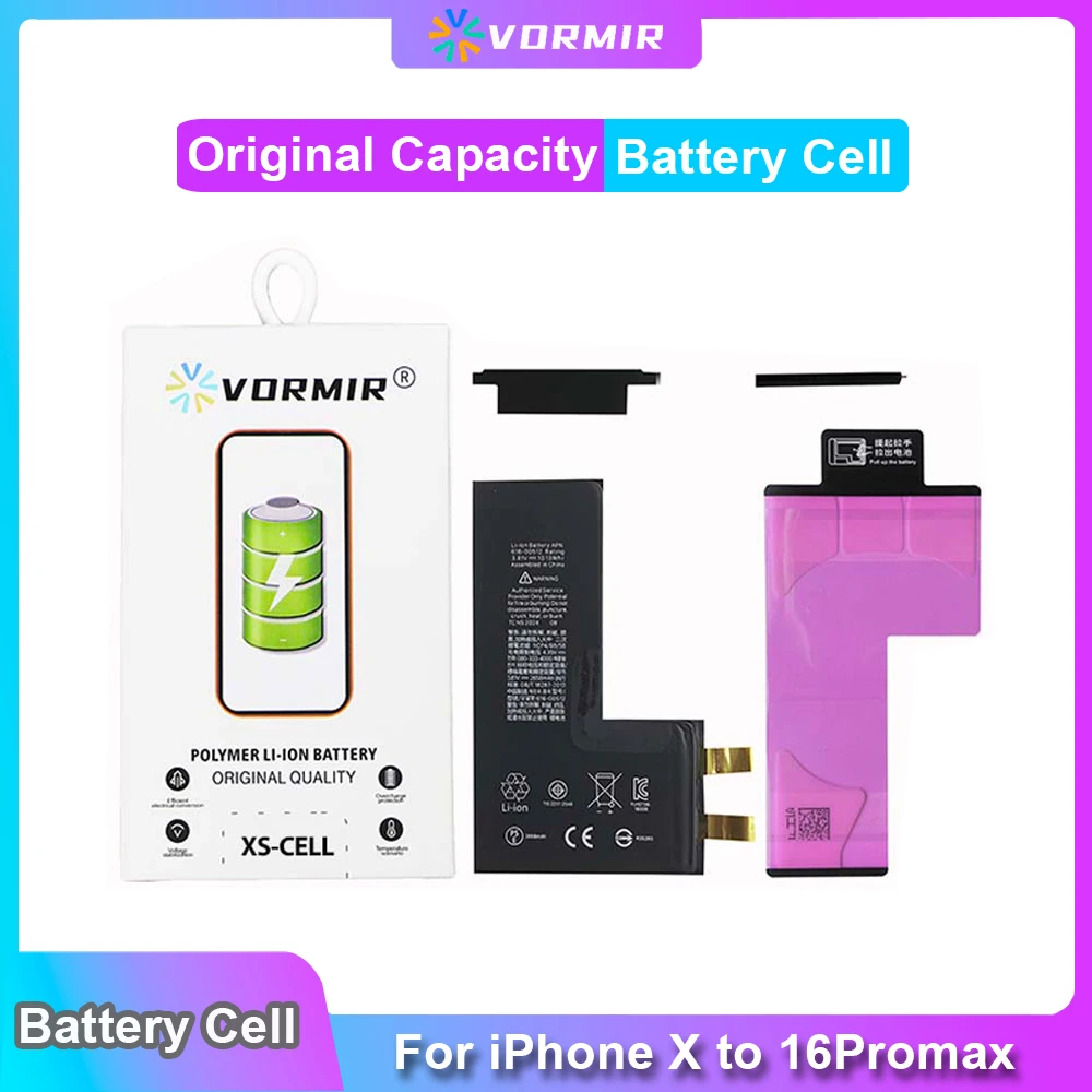 

Сменные элементы Vormir для iPhone 11 12 13Mini 14 14 Plus 15 Pro Max, аккумуляторная батарея без гибки без сообщений