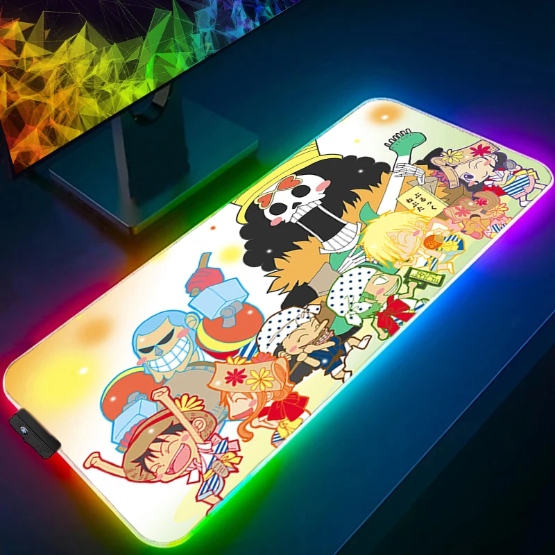 

90x40cm RGB Mouse pad xxl one piece Brook speed For e-sports players Backlight Laptop Computer Keyboard LED Edge White mousepad