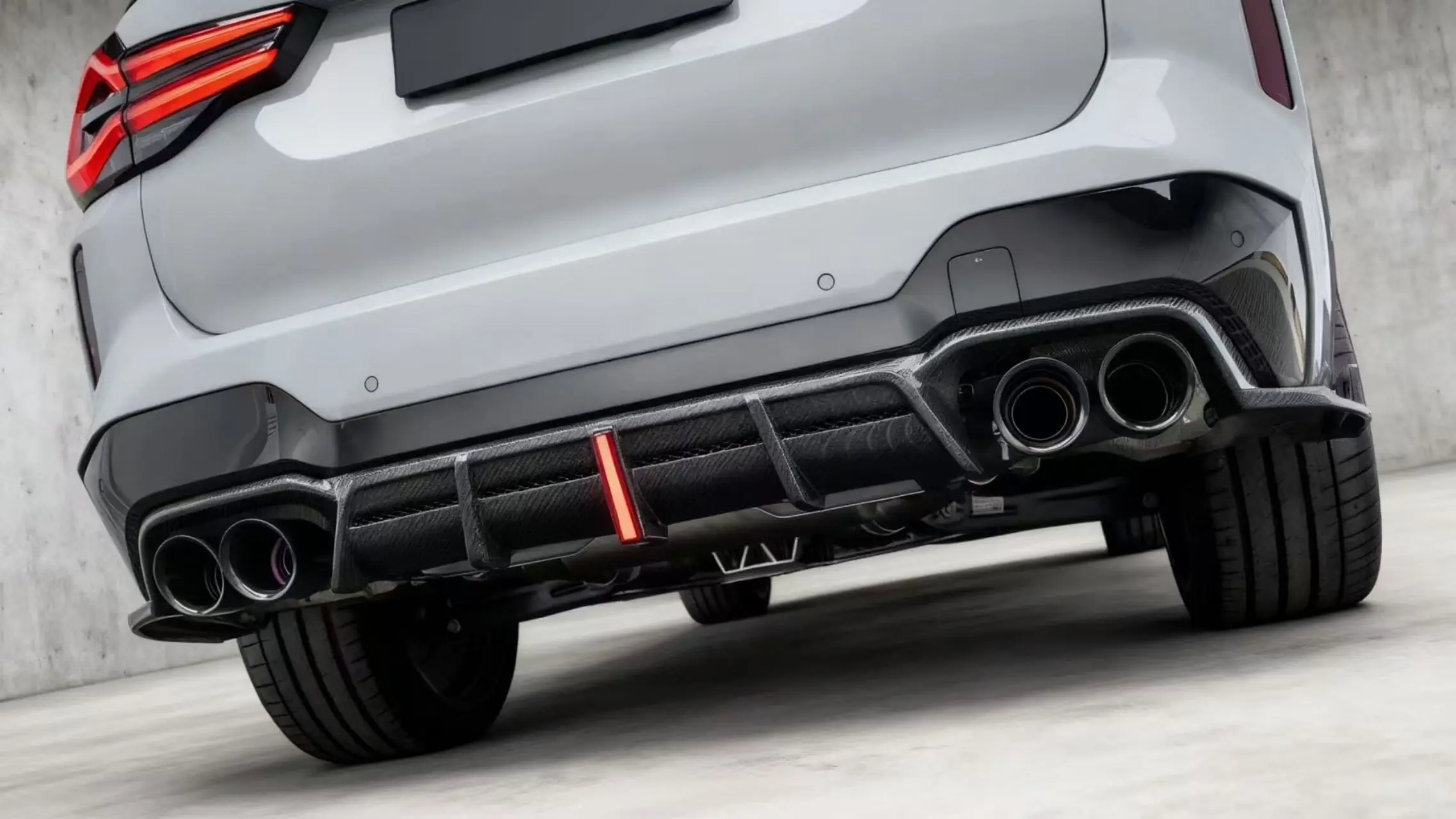 For BMW X3M F97 LCI 2022+ Carbon Fiber Car Rear Bumper Diffuser Rear Splitters Spoiler Back lip shunt Diffuser body kit
