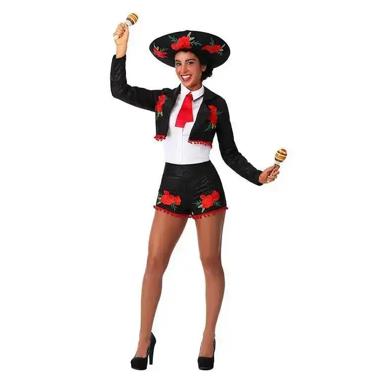 

Costume Stage Set Wandering Police Performance Clothing Mexican Halloween Cosplay Band Costume Carnival Party Cosplay Costume