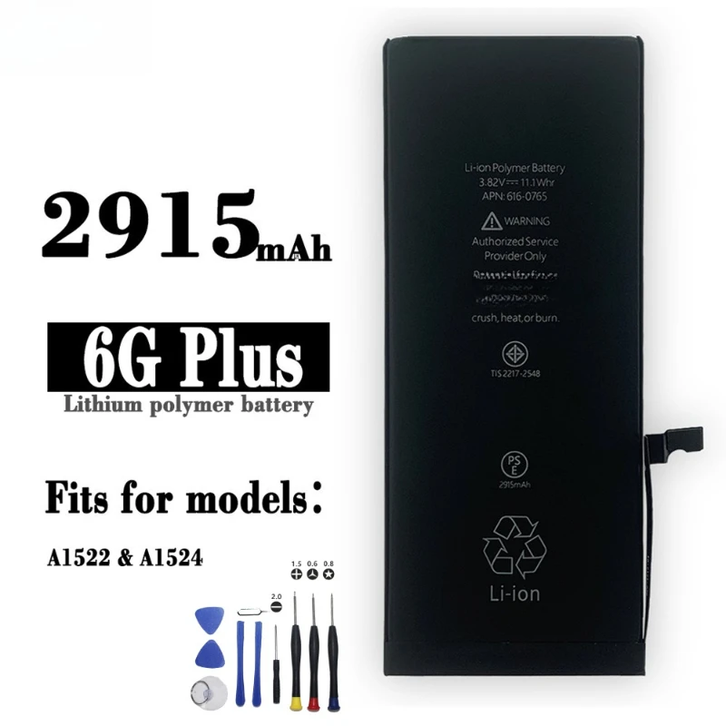 Full Series Replacement Battery New High Capacity Li-ion for IPhone 6S 7 8P XR 11 12 Pro 13 14 Plus 15 Max Mobile Phone Battery