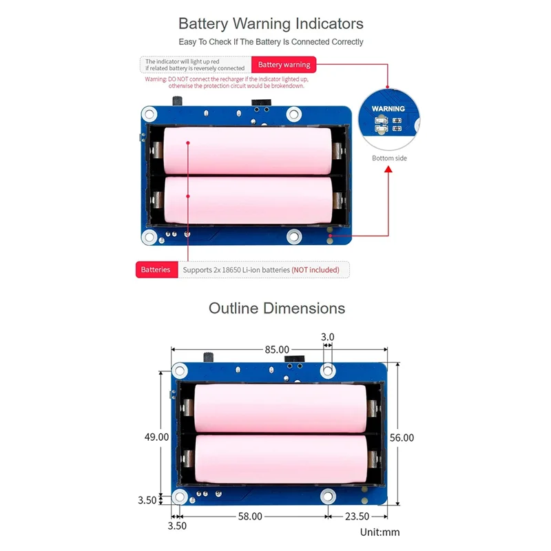 Эффективный источник питания Waveshare 5 В, модуль ИБП, комплект HAT для Raspberry Pi, вилка европейского стандарта