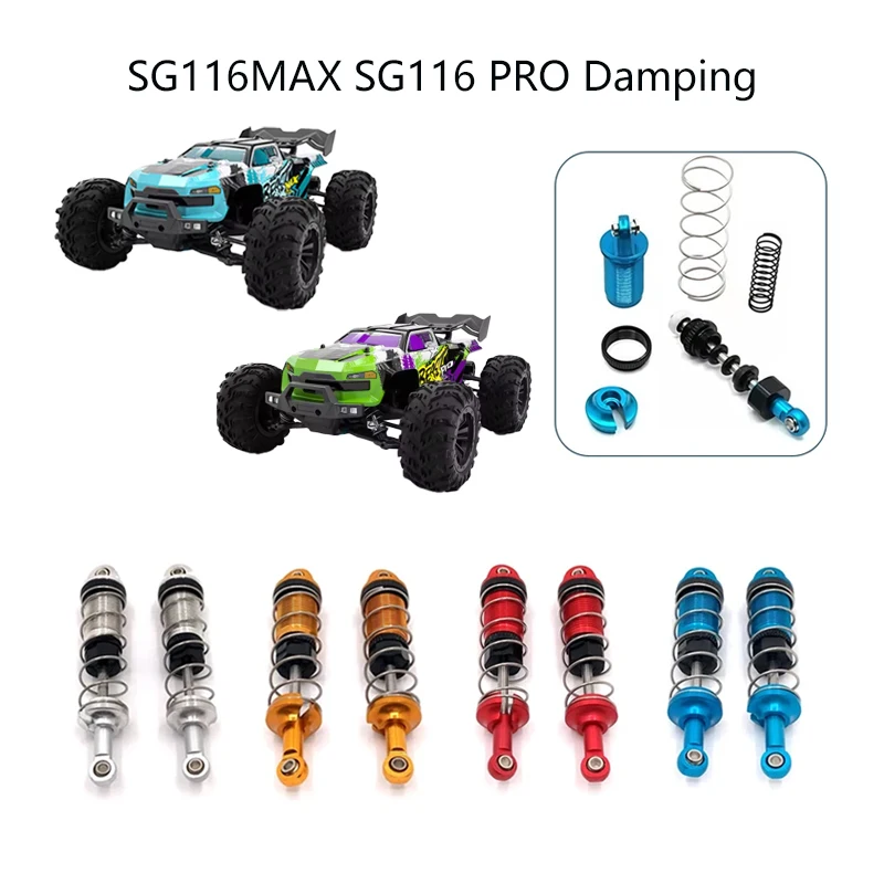 RC Car Metal Shock Absorber Upgrade Kit Front And Rear Hydraulic Spring Damper for SG116MAX SG116 16101 16102 Pro - Replacement