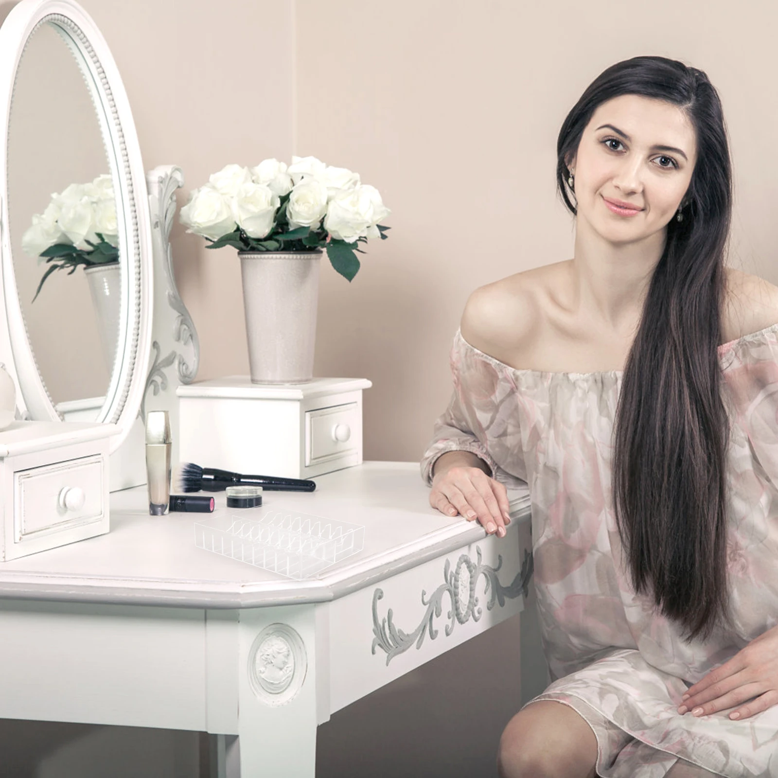 

Transparent Bracelet Display Stand Desk Storage Organizer Necklace Tray Acrylic Jewelry Box High Transparency Stable Tray Design