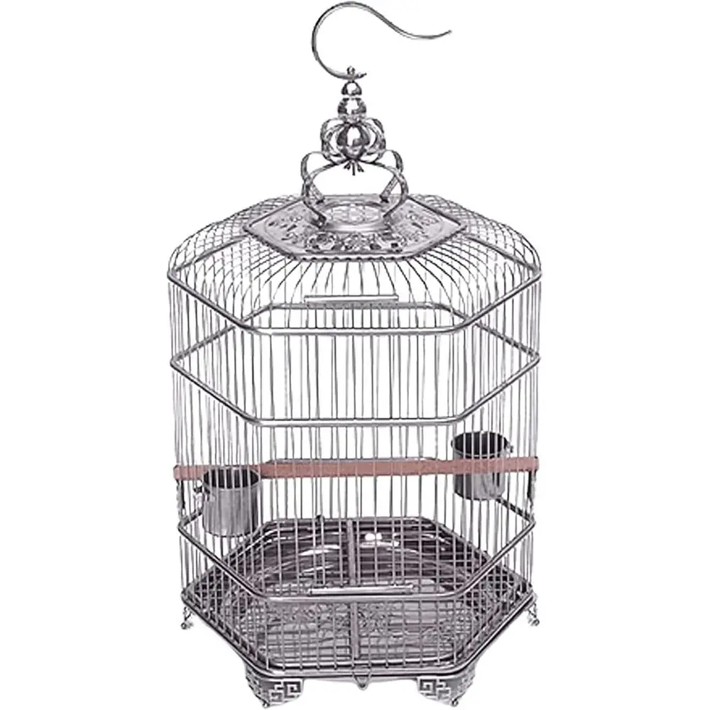 

Портативная металлическая шестиугольная клетка для птиц для маленьких птиц или подвесного домашнего декора