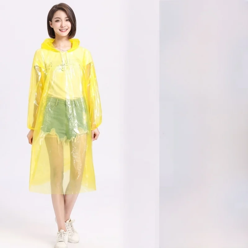 

Одноразовый утолщенный портативный дождевик для мужчин и женщин, универсальный прозрачный плащ-пончо для походов и альпинизма для взрослых