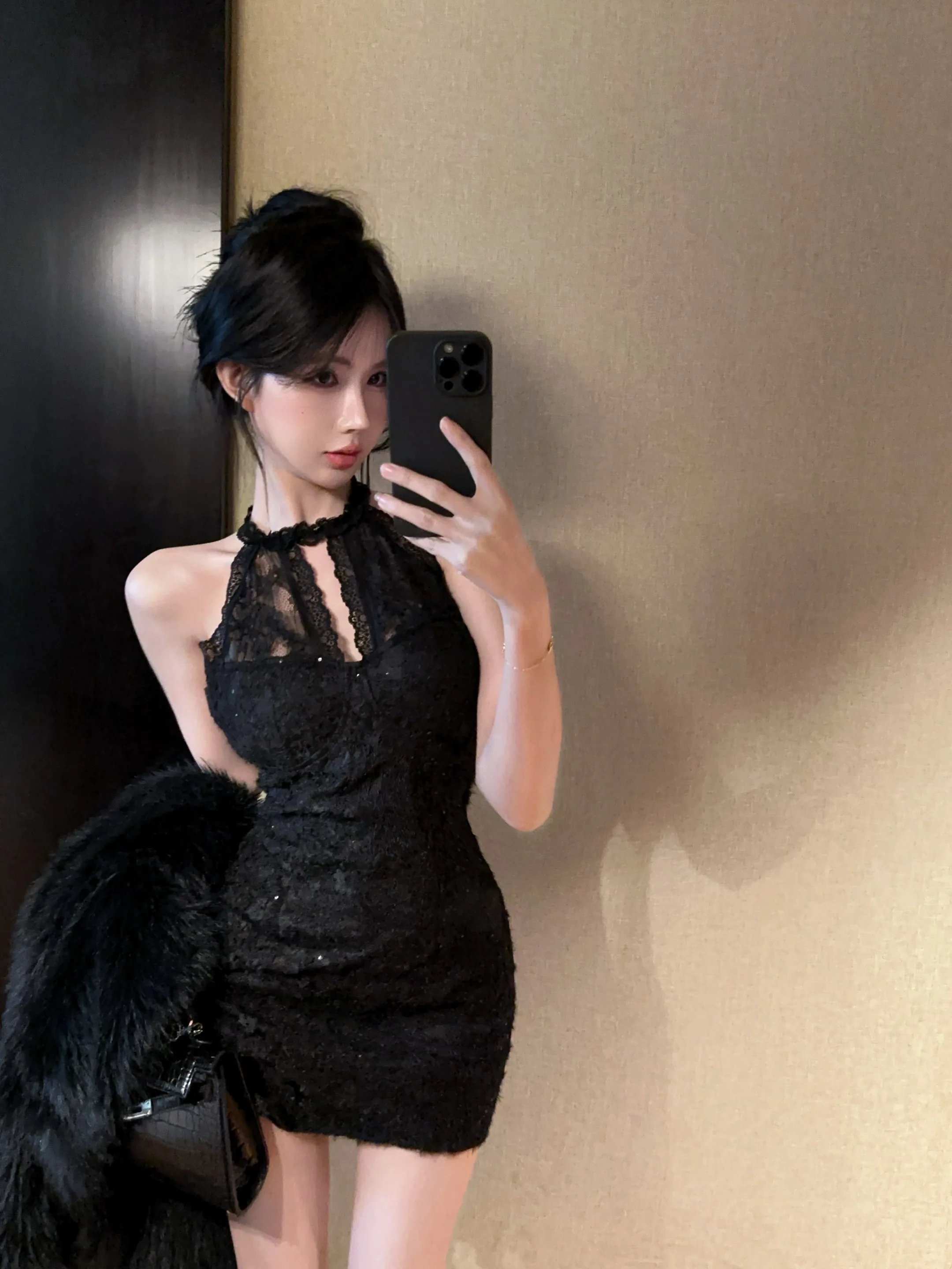 

Сексуальная кружевная юбка с пайетками в стиле ретро, женская облегающая юбка Pure Desire с подкладкой на груди, висящая юбка на бретельках