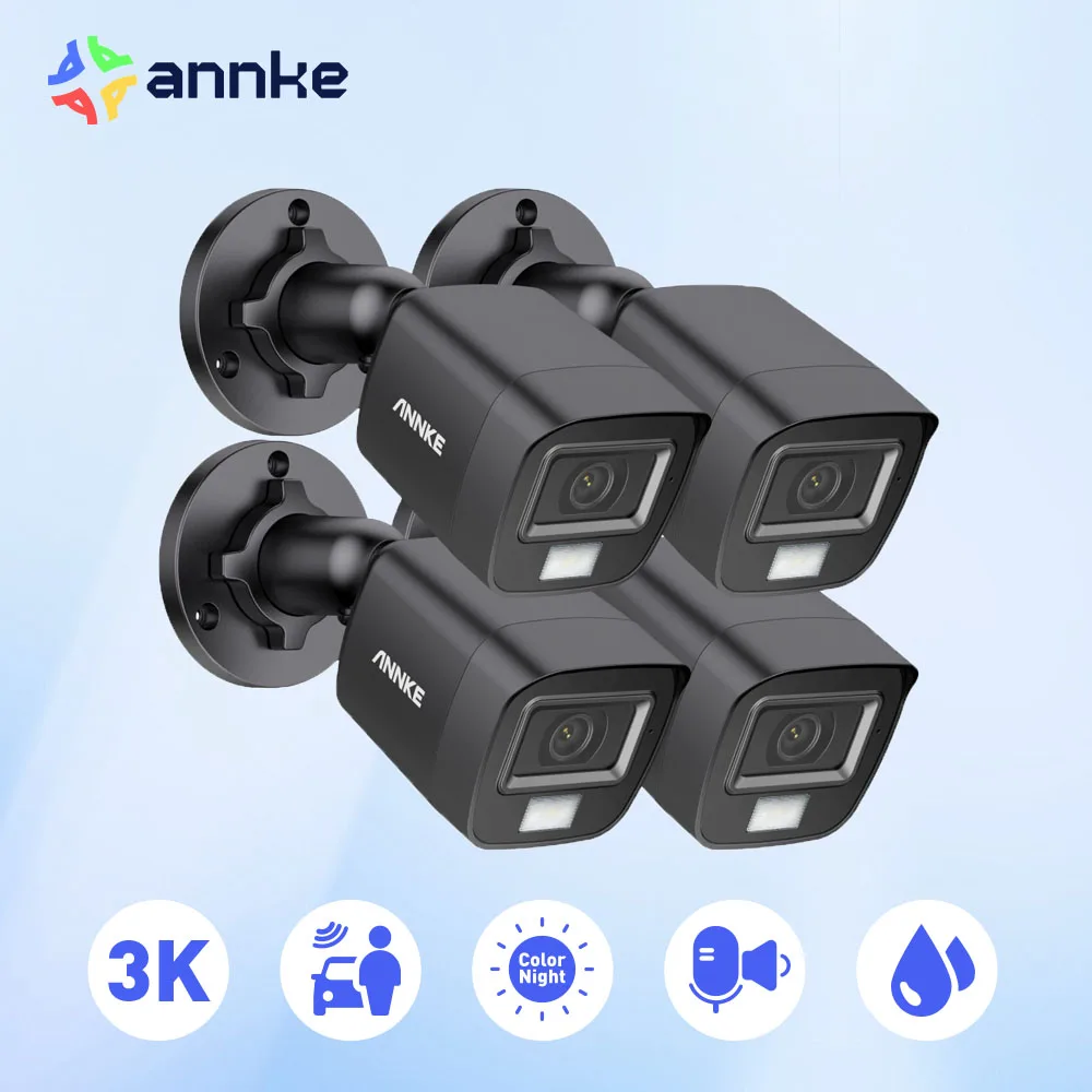 ANNKE 3K 5mp Dual-Light Audio Fixed Bullet Camera 2.8mm Lens cctv Video surveillance Camera Built-in mic Surveillance camera