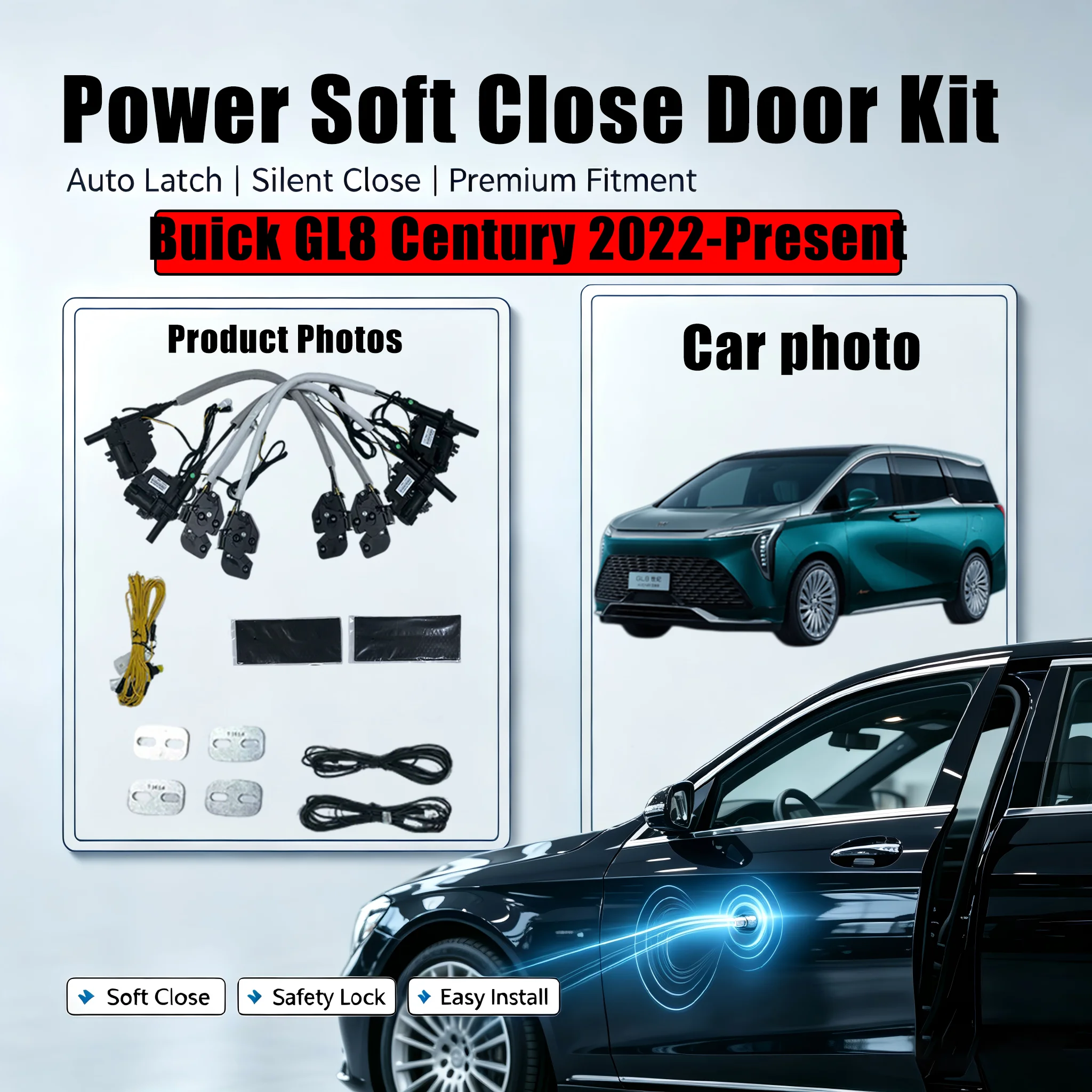XCAR For Buick GL8 Century 2022-Present Automatic Door Closing System with Electric Soft Close and Suction Lock