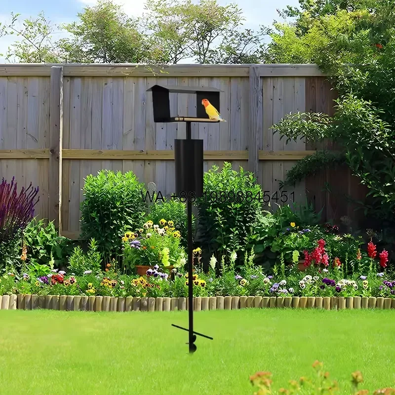 Wmwmnu for Custom Rust-Resistant Bird Feeder Stand Open Feeding Sturdy Modern Art Design Carbon Steel Bird Feeder