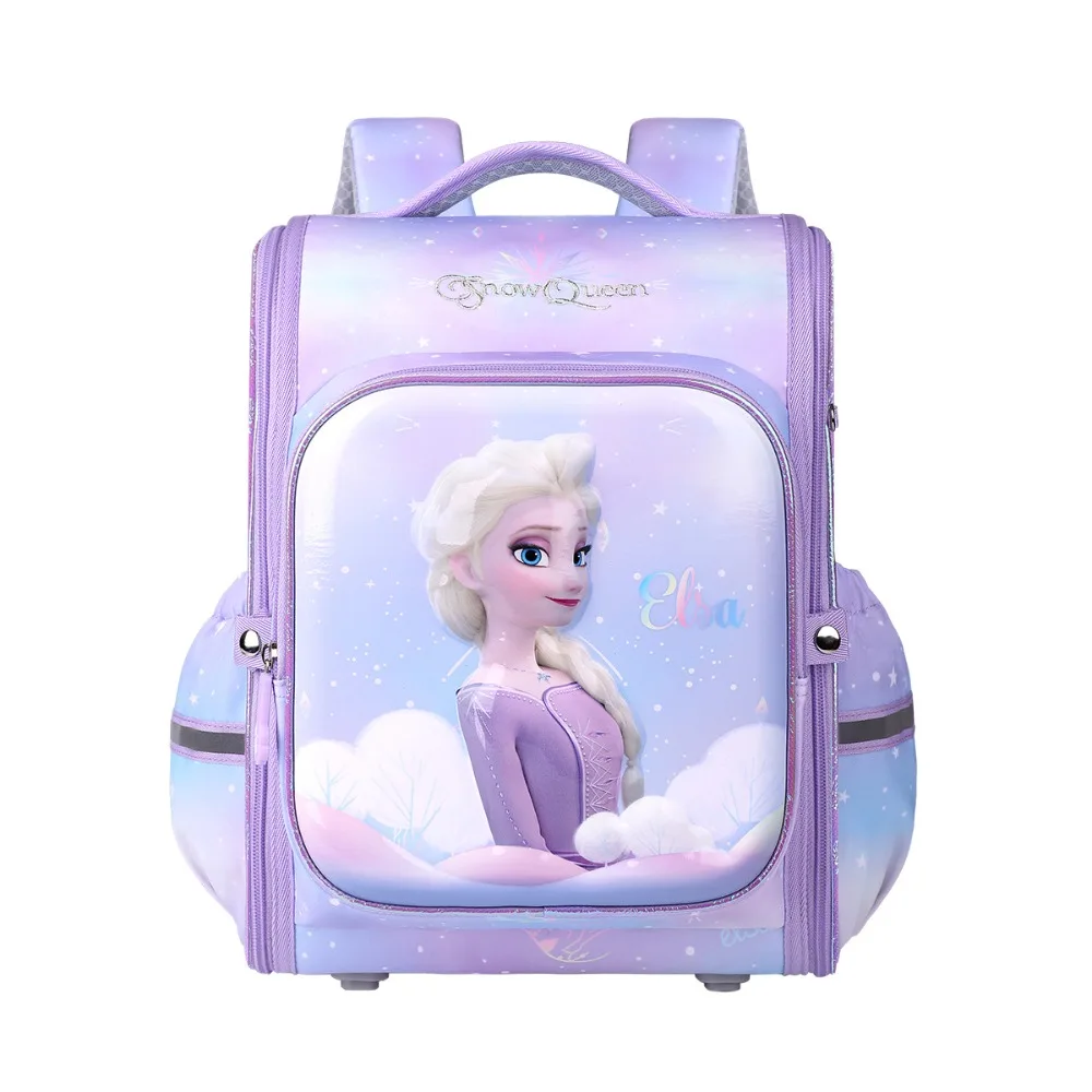 Disney Children\'s Backpack for Girls Student Pupil Frozen Elsa Cartoon Cute Blue Purple Fashion New Tide Schoolbag Birthday Gift