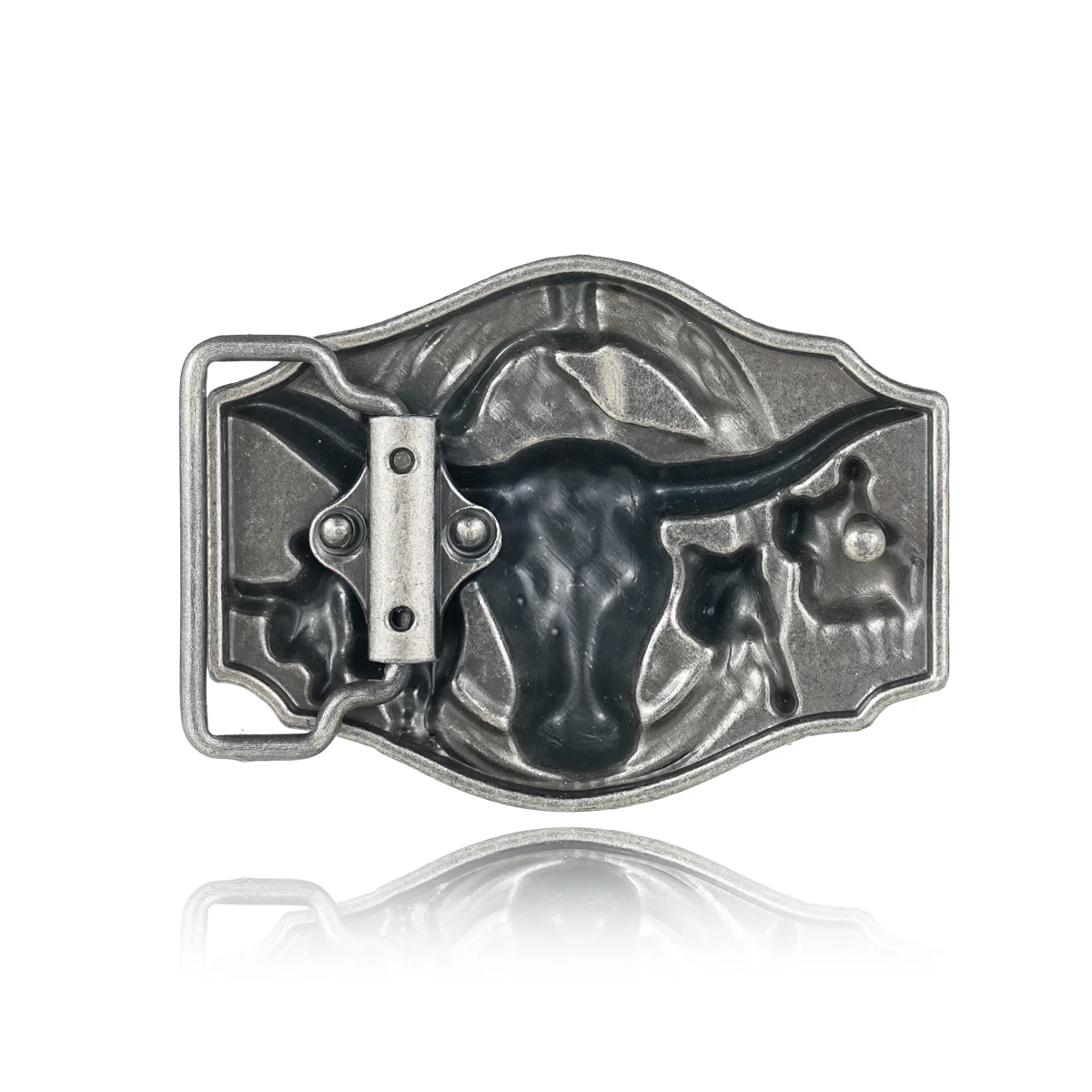 مشبك حزام جمجمة كبير للرجال والنساء ، رعاة البقر الأولية الغربية ، الفضة ، الغربية ، خمر